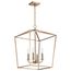 Emma 4 Light Small Pendant Burnished Brass Finish