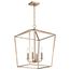 Emma 4 Light Small Pendant Burnished Brass Finish