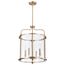 Yorktown 4 Light Pendant Burnished Brass Finish Clear Glass