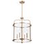 Yorktown 4 Light Pendant Burnished Brass Finish Clear Glass