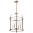 Yorktown 4 Light Pendant Burnished Brass Finish Clear Glass