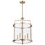 Yorktown 4 Light Pendant Burnished Brass Finish Clear Glass