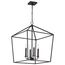 Emma 4 Light Small Pendant Matte Black Finish
