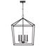 Emma 4 Light Small Pendant Matte Black Finish
