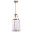 Easton 1 Light Pendant Burnished Brass Finish White Linen Shade