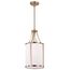 Easton 1 Light Pendant Burnished Brass Finish White Linen Shade