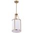 Easton 1 Light Pendant Burnished Brass Finish White Linen Shade
