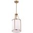 Easton 1 Light Pendant Burnished Brass Finish White Linen Shade