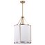 Easton 3 Light Pendant Burnished Brass Finish White Linen Shade