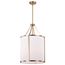 Easton 3 Light Pendant Burnished Brass Finish White Linen Shade