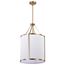 Easton 3 Light Pendant Burnished Brass Finish White Linen Shade