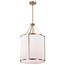 Easton 3 Light Pendant Burnished Brass Finish White Linen Shade