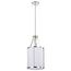 Easton 1 Light Pendant Polished Nickel Finish White Linen Shade