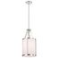 Easton 1 Light Pendant Polished Nickel Finish White Linen Shade