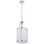 Easton 1 Light Pendant Polished Nickel Finish White Linen Shade