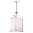 Easton 3 Light Pendant Polished Nickel Finish White Linen Shade