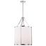 Easton 3 Light Pendant Polished Nickel Finish White Linen Shade
