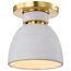 Collins 8 Inch Flush Mount Ceramic w/ Gold Accents