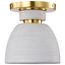 Collins 8 Inch Flush Mount Ceramic w/ Gold Accents