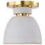 Collins 8 Inch Flush Mount Ceramic w/ Gold Accents