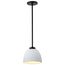 Collins 8 Inch Mini Pendant Ceramic w/ Silver Accents
