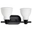 Russel 2 Light Vanity Matte Black w/ Satin White Glass