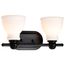 Russel 2 Light Vanity Matte Black w/ Satin White Glass