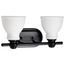 Russel 2 Light Vanity Matte Black w/ Satin White Glass