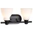 Russel 2 Light Vanity Matte Black w/ Satin White Glass