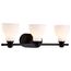 Russel 3 Light Vanity Matte Black w/ Satin White Glass