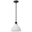 Russel 10 Inch Mini Pendant Matte Black w/ Satin White Glass