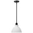 Russel 10 Inch Mini Pendant Matte Black w/ Satin White Glass