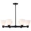 Russel 6 Light Chandelier Matte Black w/ Satin White Glass