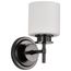 Warren 1 Light Vanity Gun Metal w/ Satin White Glass