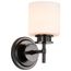 Warren 1 Light Vanity Gun Metal w/ Satin White Glass