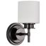 Warren 1 Light Vanity Gun Metal w/ Satin White Glass