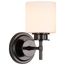 Warren 1 Light Vanity Gun Metal w/ Satin White Glass