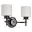 Warren 2 Light Vanity Gun Metal w/ Satin White Glass