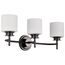 Warren 3 Light Vanity Gun Metal w/ Satin White Glass