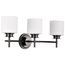 Warren 3 Light Vanity Gun Metal w/ Satin White Glass