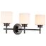 Warren 3 Light Vanity Gun Metal w/ Satin White Glass