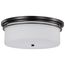 Warren 15 Inch Flush Mount Gun Metal w/ Satin White Glass