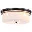 Warren 15 Inch Flush Mount Gun Metal w/ Satin White Glass