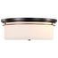 Warren 15 Inch Flush Mount Gun Metal w/ Satin White Glass