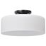 Warren 13 Inch Semi Flush Mount Gun Metal w/ Satin White Glass