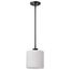 Warren 8 Inch Pendant Gun Metal w/ Satin White Glass