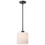 Warren 8 Inch Pendant Gun Metal w/ Satin White Glass