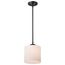 Warren 8 Inch Pendant Gun Metal w/ Satin White Glass