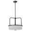 Warren 17 Inch Pendant Gun Metal w/ Satin White Glass