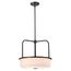Warren 17 Inch Pendant Gun Metal w/ Satin White Glass